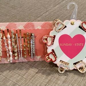 Elegant Hair Clip Set - Gold, Silver, Red